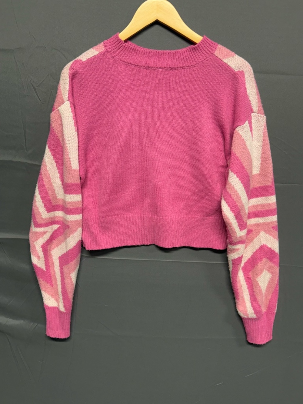 ✨ Pink Star Crop Sweater ✨ Derek Heart L - Picture 3 of 6